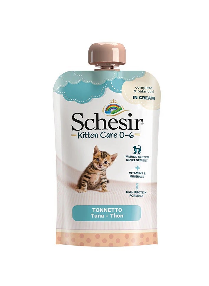 Schesir Kitten Pouch Cream 0-6 Tuna Wet Food 150g - Image 1