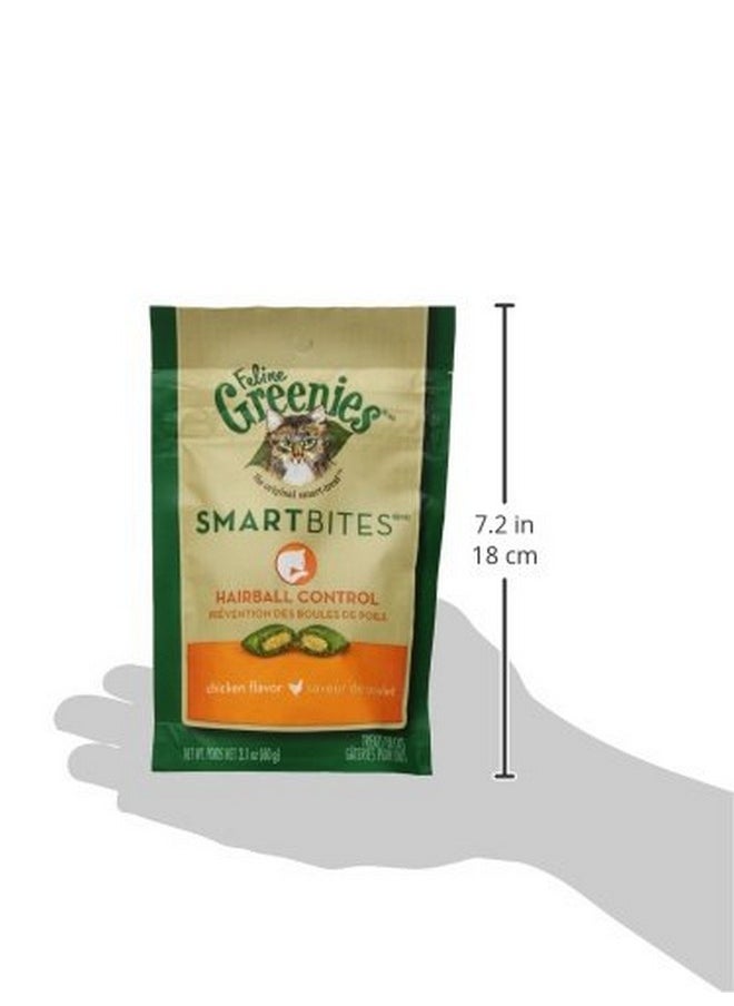 Greenies Greenies Feline Smartbites Healthy Indoor Natural Treats for Cats, Chicken Flavor, 2.1 oz. Pouch  - Image 3