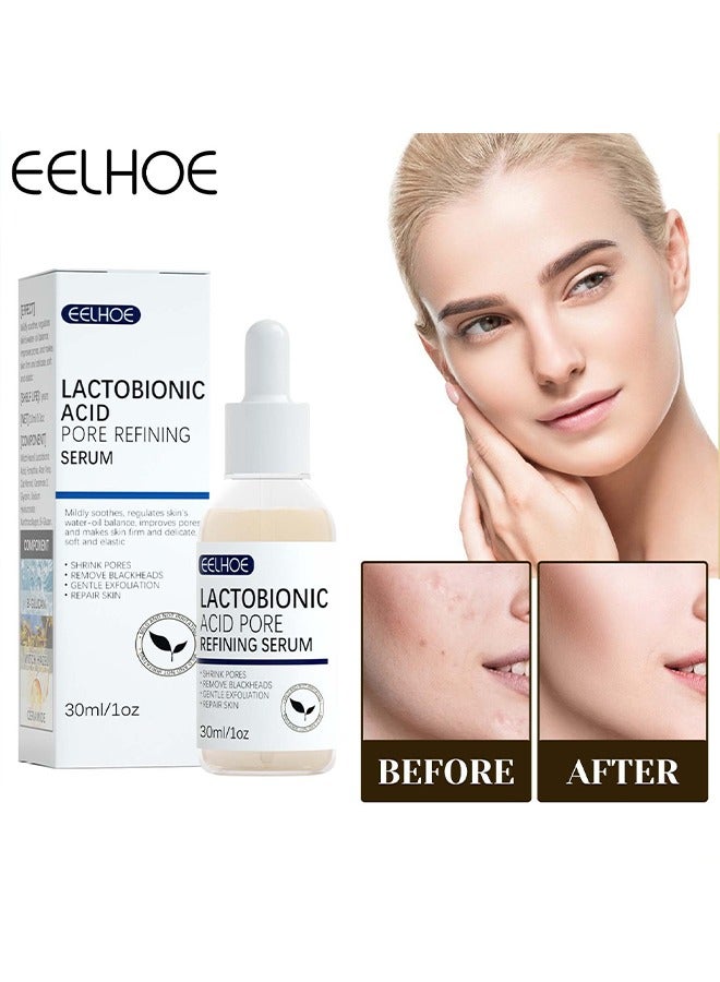 EELHOE Lactobionic Acid Pore Refining Serum, Lactobionic Acid, Pores Tightening Serum, Vegan Pore Minimizer For Men And Women Regardless Of Age, 30ML - Image 1