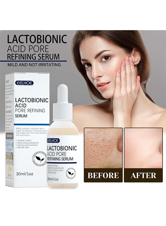 EELHOE Lactobionic Acid Pore Refining Serum, Lactobionic Acid, Pores Tightening Serum, Vegan Pore Minimizer For Men And Women Regardless Of Age, 30ML - Image 2