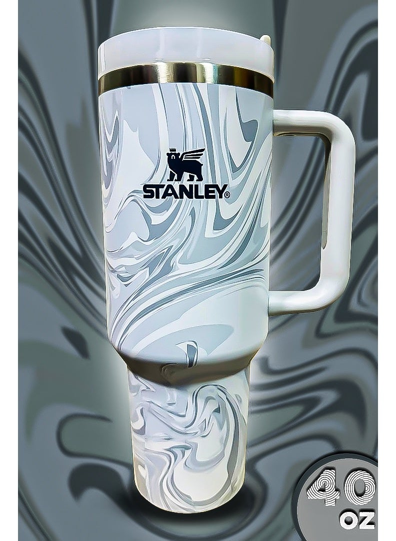 Stanley 40oz Tumbler Stainless Steel Travel Mug with Reusable Straw BPA Free Environmentally Friendly and Dishwasher Safe Featuring Leakproof FlowState Lid and Double Wall Insulation to Keep Beverages Hot for 16 Hours and Cold for 24 Hours Slim Base Fits Standard Car Cup Holders with Sturdy Ergonomic Handle for Daily Commute Travel or Outdoor Use - Image 2