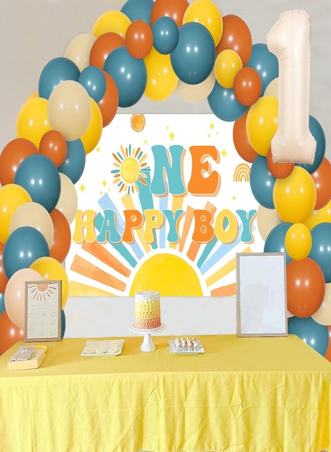 Cheereveal Sun 1st Birthday Decorations for Boy, One Happy Boy Balloon Garland Arch Kit, Boho Sun Theme First Birthday Decorations, Groovy Retro First Trip Around the Sun Party Supplies - Image 3