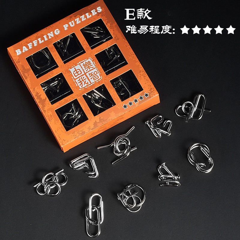 Children'S Day Gift Nine-Link Puzzle Set, Complete Set Of Unlocking And Stress-Relief Toys For Ages 6-12, Educational Toys For Children - Image 1