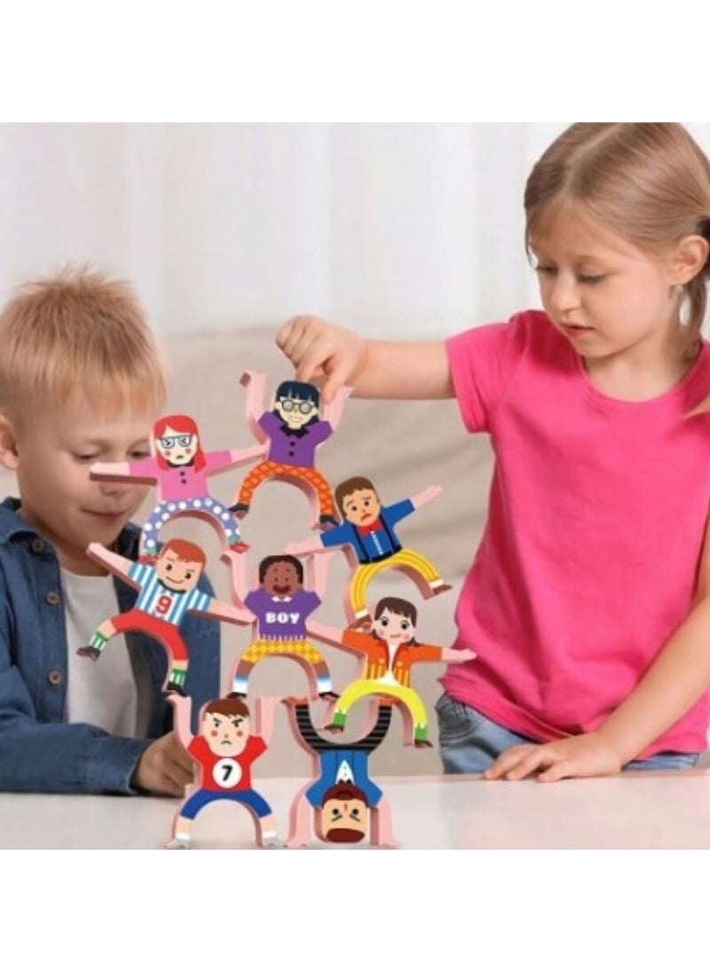 TOY GARDEN 20Pcs Wooden Stacking Toys,Balance People Building Blocks Game Montessori Educational STEM Stacking Toys For Adults Boys Girls  - Image 2