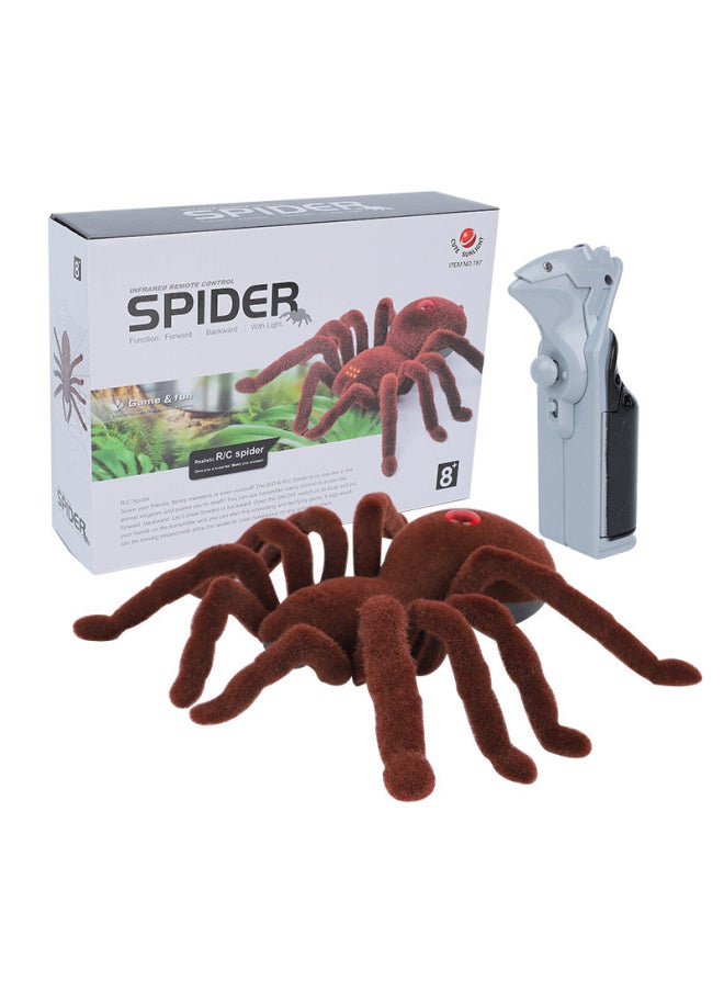 Infrared Remote Control Spider Toy Halloween Prank High Simulation Hairy Crawling Wolf Spider Fun Scary Playtime-Color:Four-way Skull Spider