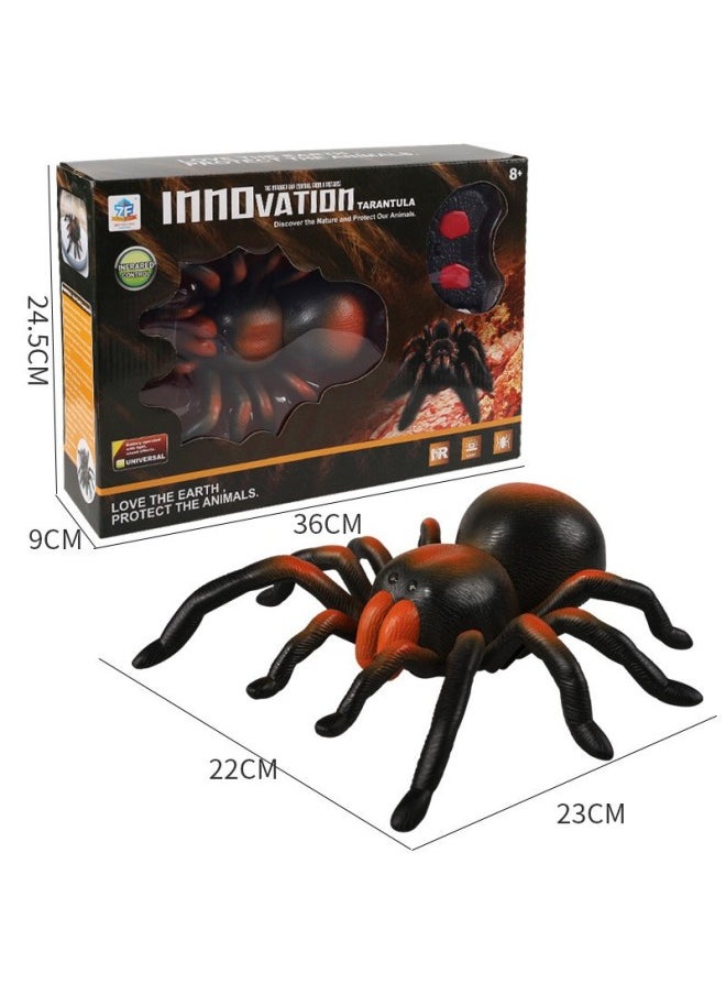Infrared Remote Control Spider Toy Halloween Prank High Simulation Hairy Crawling Wolf Spider Fun Scary Playtime-Color:Four-way Skull Spider