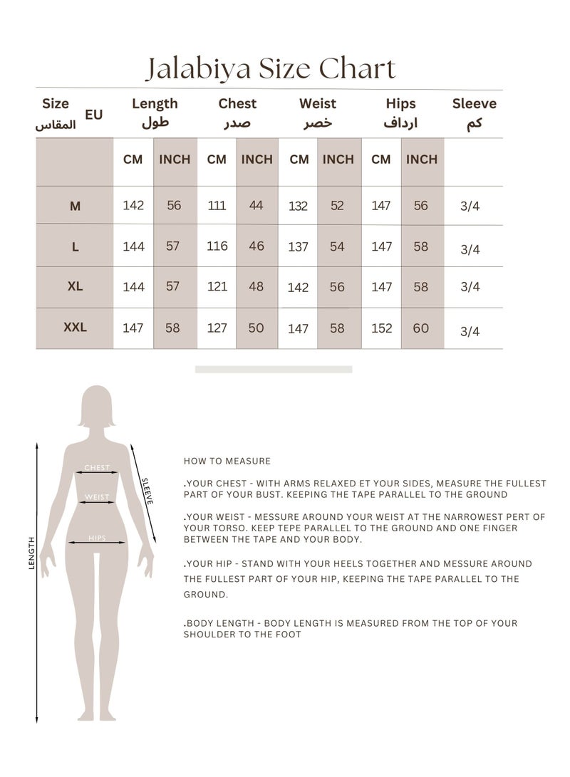 اكسا جلابية فخمة عنق مثلث ازرق - Image 5