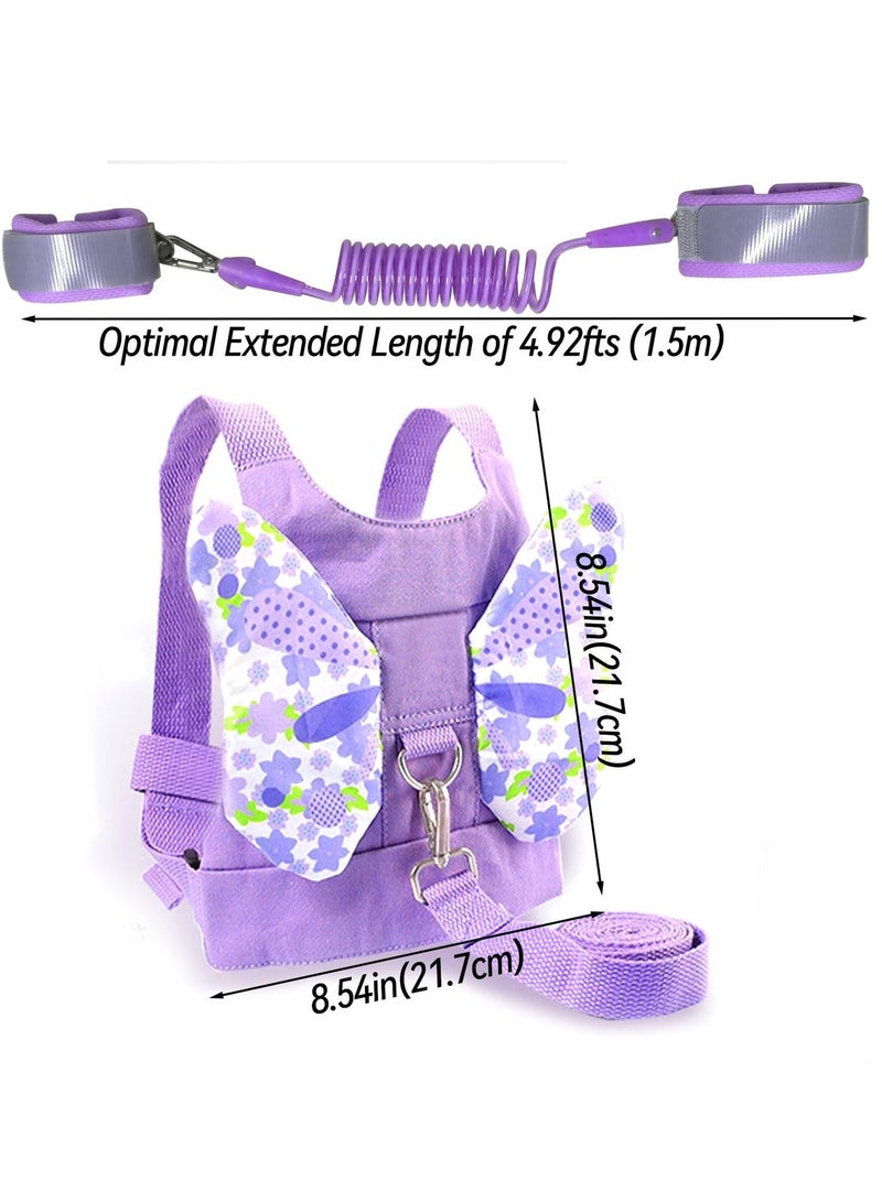 سلسلة سرج للاطفال الصغار 3 في 1 / وصلة معصم مضادة للضياع، حزام للاطفال ،حزام لطيف مضاد للضياع للاطفال الصغار اثناء المشي (بنفسجي) - Image 2