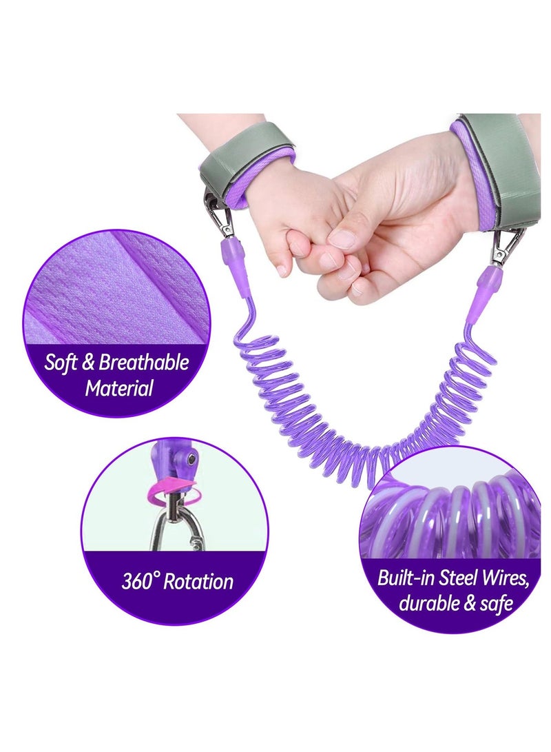 سلسلة سرج للاطفال الصغار 3 في 1 / وصلة معصم مضادة للضياع، حزام للاطفال ،حزام لطيف مضاد للضياع للاطفال الصغار اثناء المشي (بنفسجي) - Image 3