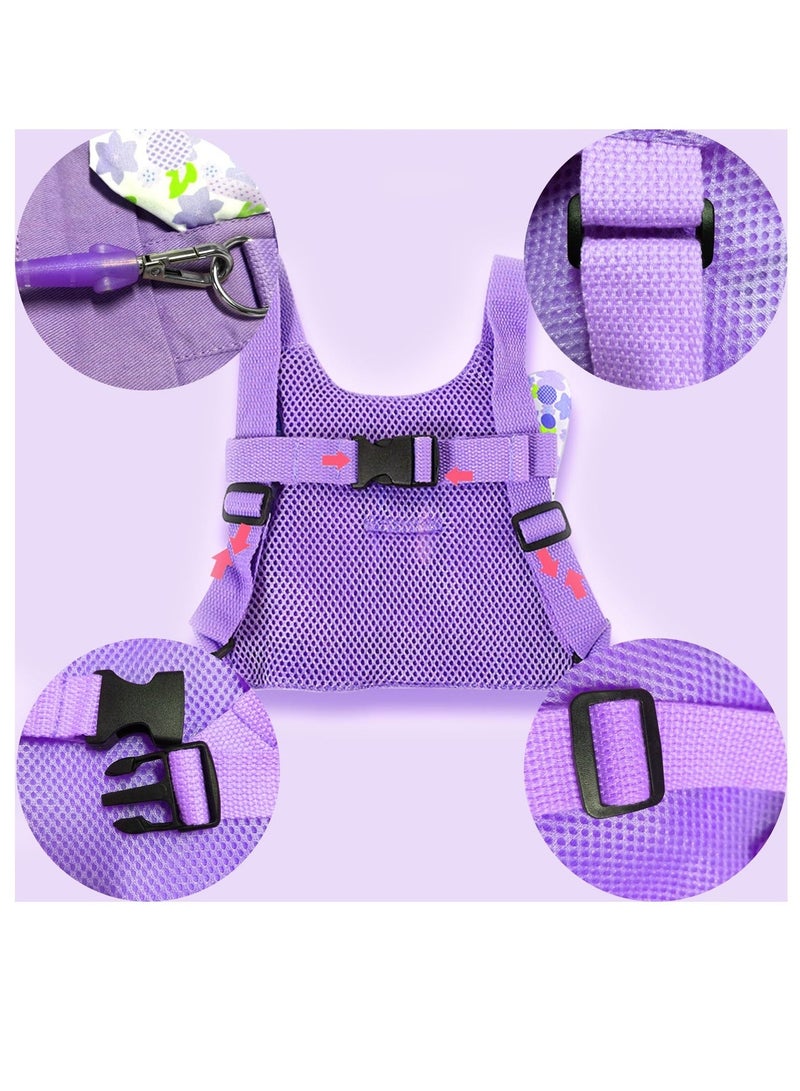 سلسلة سرج للاطفال الصغار 3 في 1 / وصلة معصم مضادة للضياع، حزام للاطفال ،حزام لطيف مضاد للضياع للاطفال الصغار اثناء المشي (بنفسجي) - Image 4