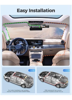 AZDOME 3 Channel Dash Cam M550, Built-in WiFi GPS, 2K+1080P+1080P Front, Rear & Cabin, 64GB Card Included, 3.19" IPS Screen, WDR, IR Night Vision, Parking Mode  - Image 4