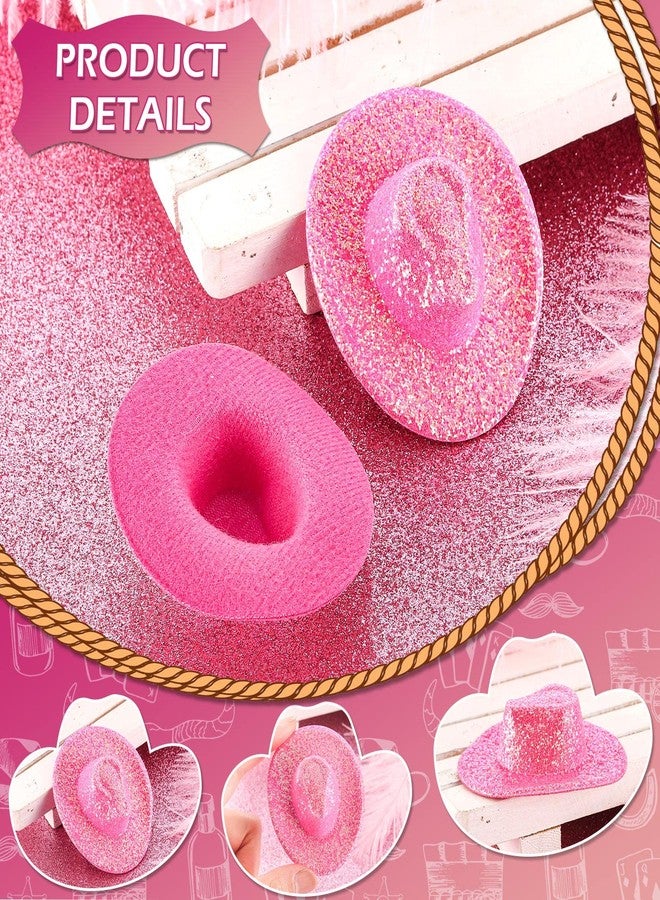 Sotiff 24 Pcs Mini Neon Space Cowgirl Hat Cute Disco Cowboy Doll Hat Holographic Cowboy Dollhouse Decoration for Cowgirl Party (Cow Print) - Image 4