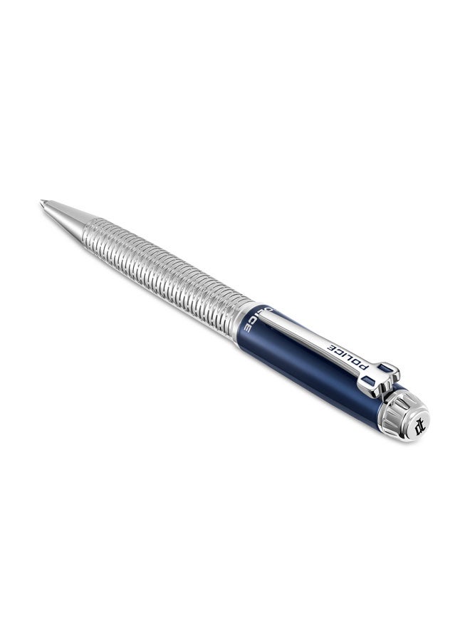 POLICE Aptos Stainless Steel Trims Twist Ballpoint Pen for Men, Blue Ink - Image 2