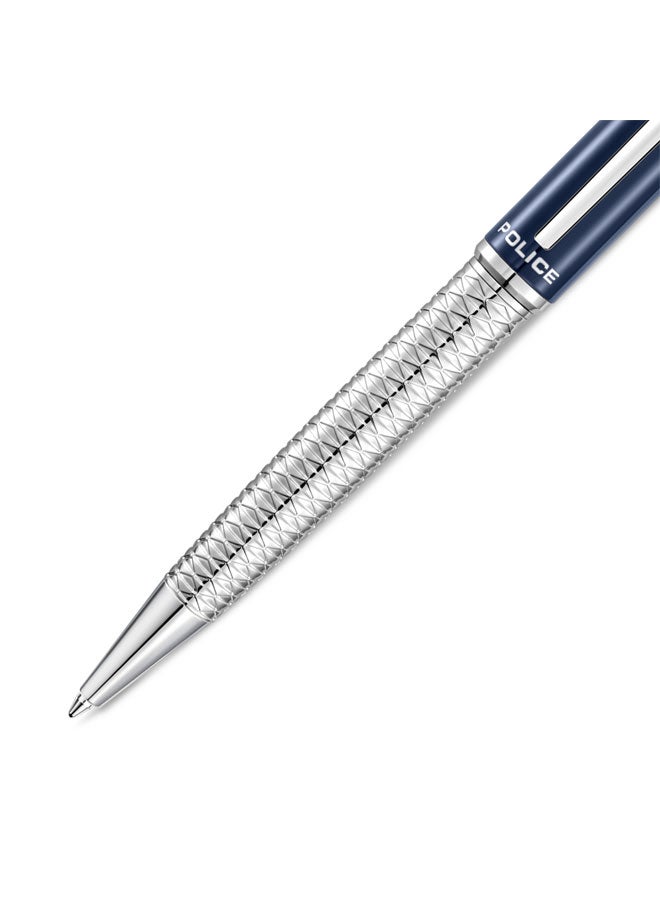 POLICE Aptos Stainless Steel Trims Twist Ballpoint Pen for Men, Blue Ink - Image 3