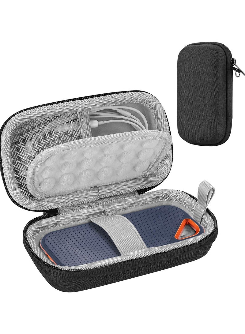 Carrying Case 500GB 1TB 2TB Extreme PRO Portable External SSD & WD 1TB 2TB 500GB SSD External Portable Drive, Protective Shockproof Storage Holder Bag (CASE ONLY) -Black