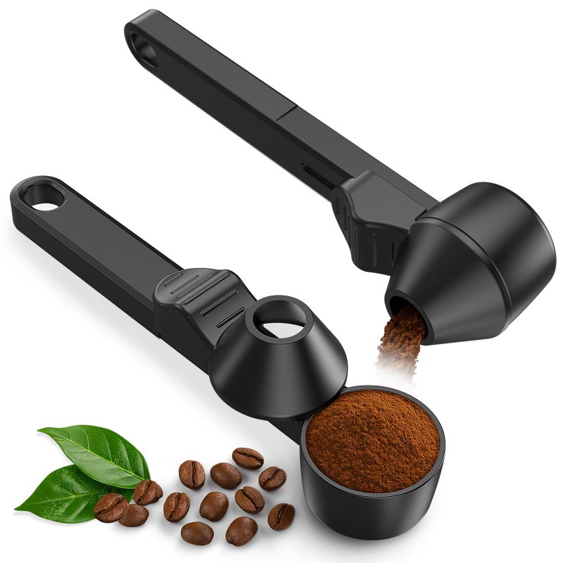 LimanChef Coffee Scoop & Funnel for Reusable K Cup Refillable Coffee Pods,Mess-Free Measuring Spoon 2 TBSP Capacity for Ground Coffee, Protein Powder & Tea, Funnel Design without Spilling(2, Black) - Image 1