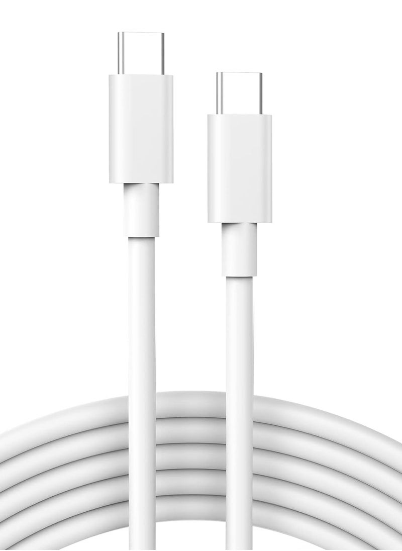 FLOWING USB C Cable 2M, 60W Power Delivery PD Fast charge Cable USB C to USB C for iPhone 16 Pro/16 Pro Max/16/16 Plus, iPad mini 6, MacBook Pro/Air, iPad Pro, Samsung S23+, Huawei P60, etc white  - Image 1