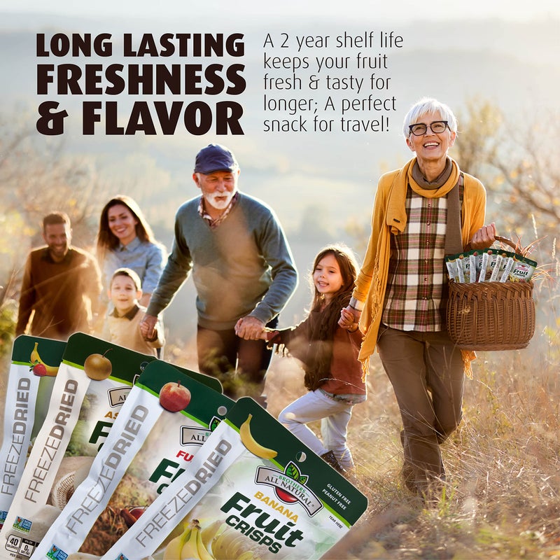 Brothers-ALL-Natural Brothers All Natural Freeze Dried Fruit Crisps, Variety Pack, 24 Single Serve Bags, Fuji Apple, Asian Pear, Banana Strawberry, Made with 100% Fruit, Gluten Free, Soy Free, Vegan, Heathy Snack - Image 3