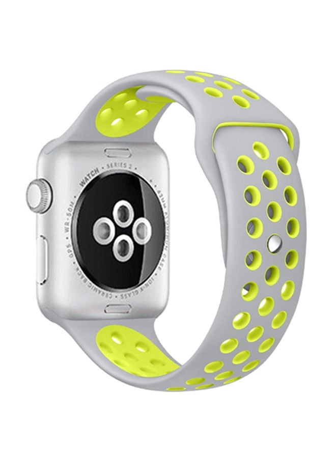 NIBEMINENT Silicone Sport Band For Apple Watch Grey / Yellow