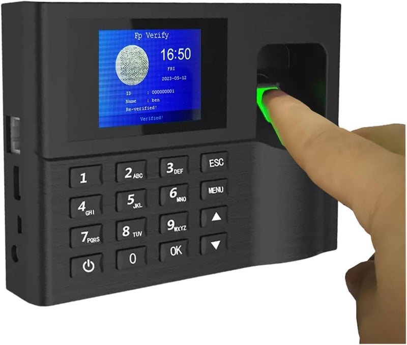 Clocking in Machine, A4 TCP/IP Biometric Fingerprint Employee Time and Attendance Management System Time Clock Punch Clock Machine，A12 id Spanish_Plug - Image 1