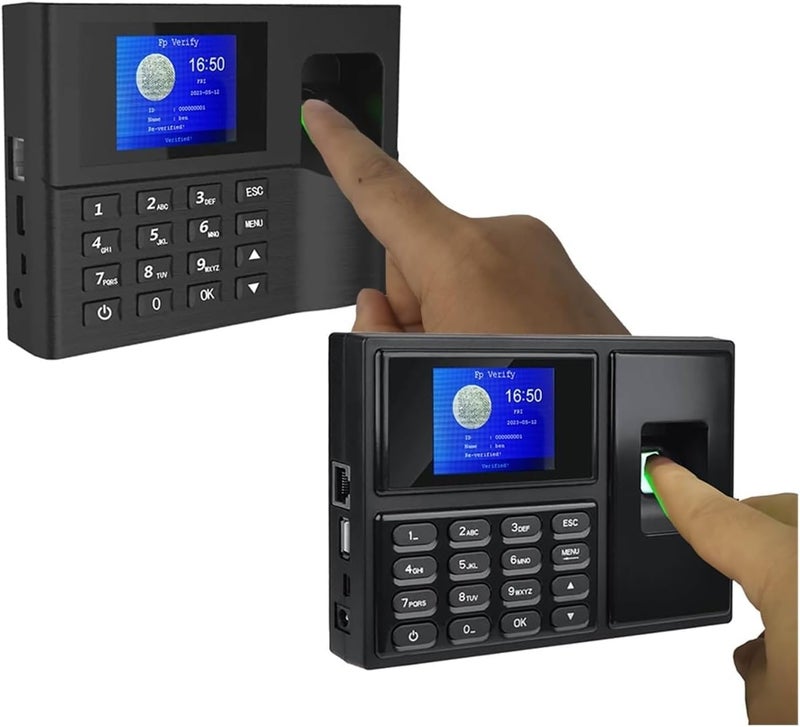Clocking in Machine, A4 TCP/IP Biometric Fingerprint Employee Time and Attendance Management System Time Clock Punch Clock Machine，A12 id Spanish_Plug - Image 2