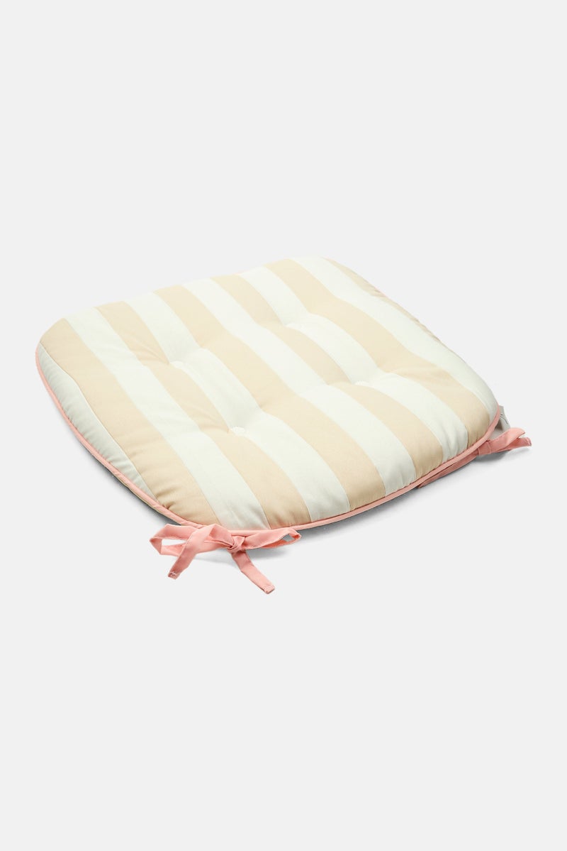 Muy Mucho Stripped Seat Cushion 44 x 44 cm, White  - Image 3