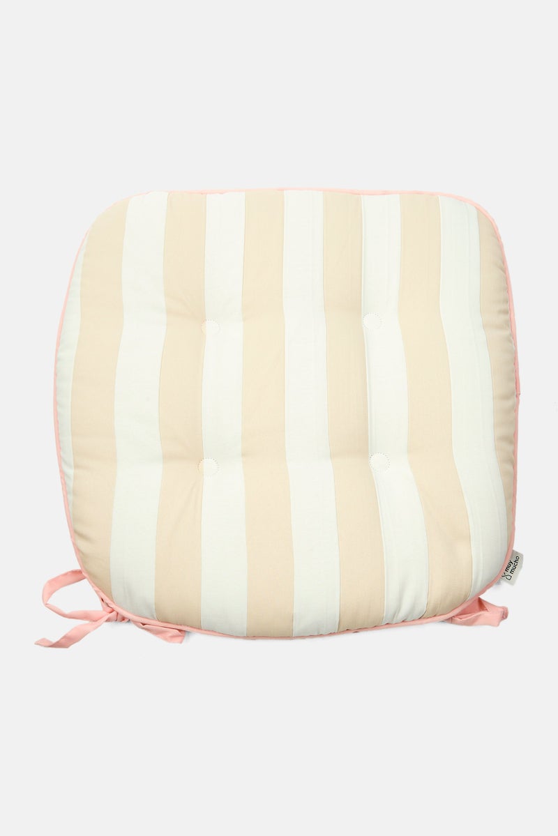 Muy Mucho Stripped Seat Cushion 44 x 44 cm, White  - Image 1