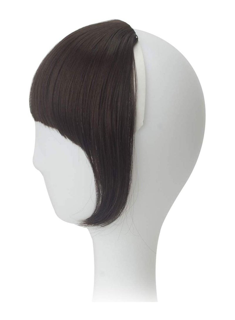 Estelle Clip in Bangs Hair Extensions Thick Full Neat Bangs Fringe Hair Extension One Piece Clip on Front Bangs Hairpiece Color Dark Brown - Image 5