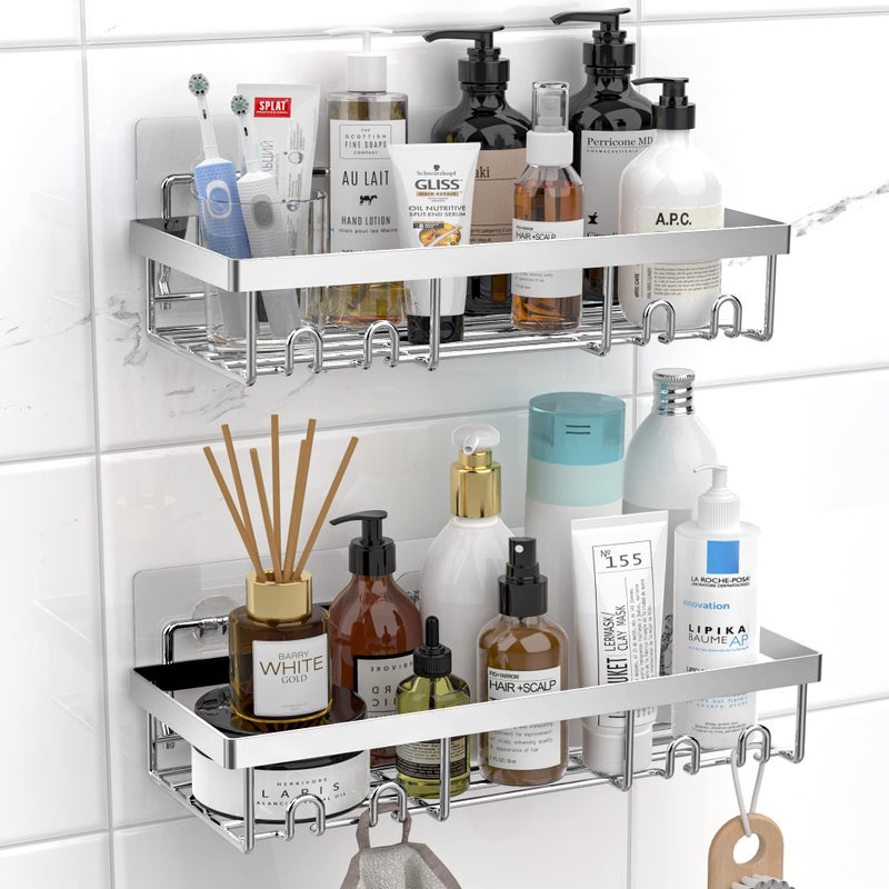 Moforoco Shower Caddy Shelf Organizer Rack Self Resform Black Bathroom Sgenn - Image 1