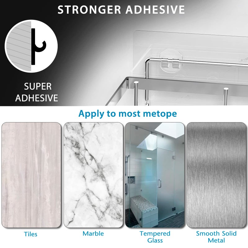 Moforoco Shower Caddy Shelf Organizer Rack Self Resform Black Bathroom Sgenn - Image 5