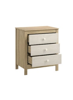DANUBE HOME Kelly 3 Drawers Young Dresser Durable Vanity Table Without Mirror Young Dresser With Storage Modern Design Bedroom Furniture L70Xw44.5Xh81.2Cm-White Ash+Sonoma Oak  - Image 4