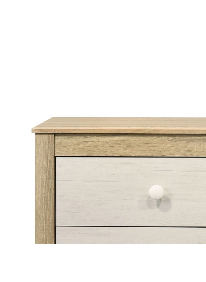 DANUBE HOME Kelly 3 Drawers Young Dresser Durable Vanity Table Without Mirror Young Dresser With Storage Modern Design Bedroom Furniture L70Xw44.5Xh81.2Cm-White Ash+Sonoma Oak  - Image 5