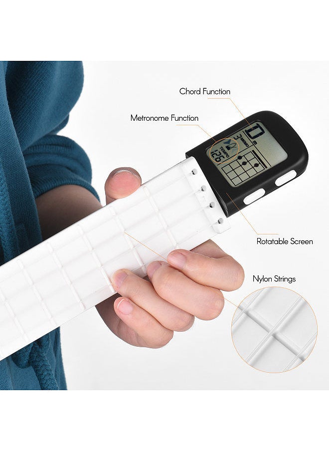 Generic - Portable Ukulele Chord Trainer Uke Fingering Practice Tool with 360° Rotatable Chords Chart Screen for Ukelele Beginners - Image 1