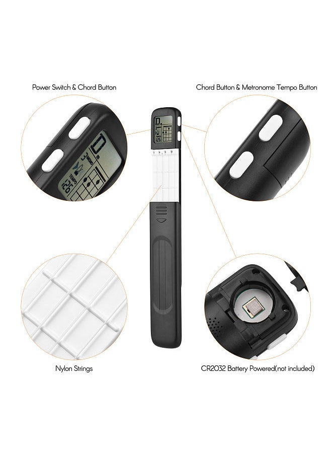 Generic - Portable Ukulele Chord Trainer Uke Fingering Practice Tool with 360° Rotatable Chords Chart Screen for Ukelele Beginners - Image 1