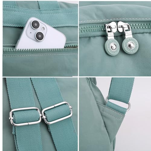 Tanweibago Mini Nylon Women Backpacks,11L Small Ladies backpacks Casual Lightweight Women Shopping Travel Daypack (Z2-Grey) - Image 5