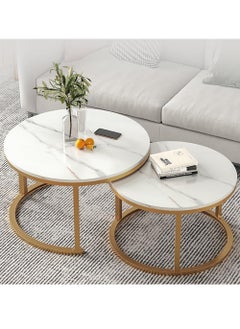 2-Piece Round Coffee Tables Nesting Table Set Circle Coffee Table with Storage Open Shelf for Living Room Modern Minimalist Style Furniture Side End Table - pzsku/Z3A62A9E0F3A3E8413169Z/45/_/1740636939/a53606ad-47cd-4c10-a9da-c6a81cd0057d