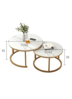 2-Piece Round Coffee Tables Nesting Table Set Circle Coffee Table with Storage Open Shelf for Living Room Modern Minimalist Style Furniture Side End Table - pzsku/Z3A62A9E0F3A3E8413169Z/45/_/1740636954/66d54270-ad0c-44ed-87e5-a329b09589d9