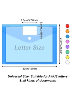 EOOUT 45 Pack Plastic Envelopes Poly Envelopes Clear Document File Folders With Hook & Loop Closure A4 Size With Label Pocket For School Home Work Office Organization 8 Colors  - Image 3