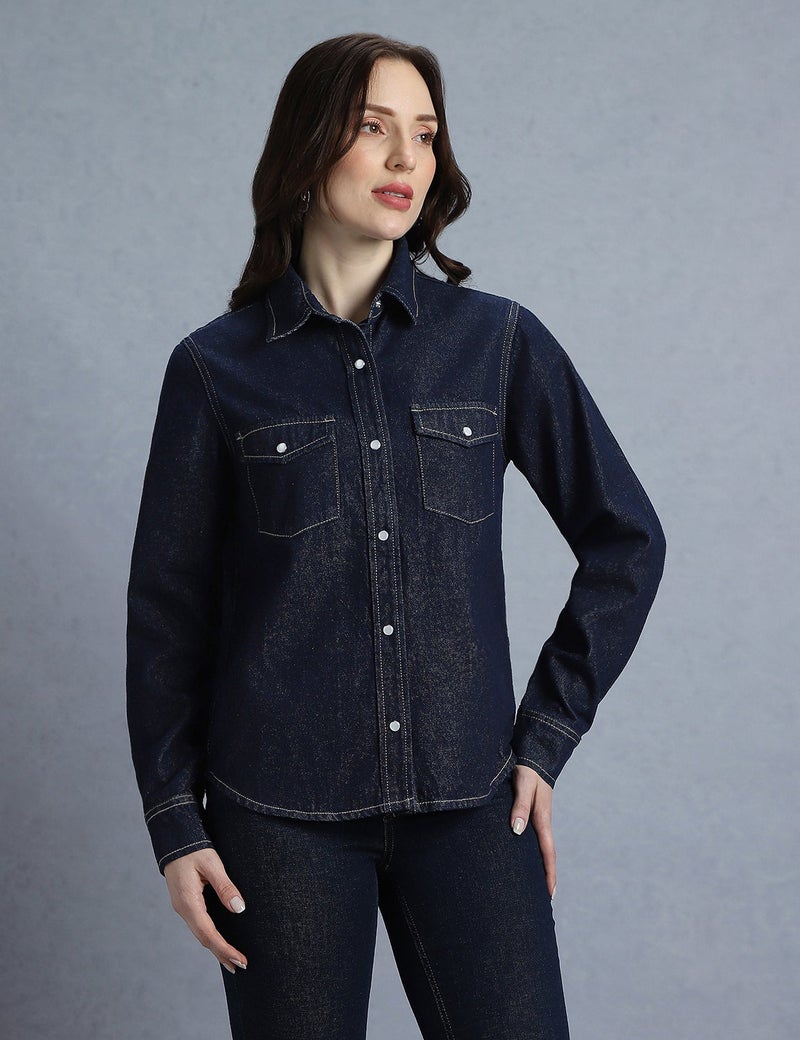 inkd Women's 100% Cotton Jacket - Dual Flap Pocket | Jackets for Women | Full Sleeve with Buttoned Cuffs - Image 4