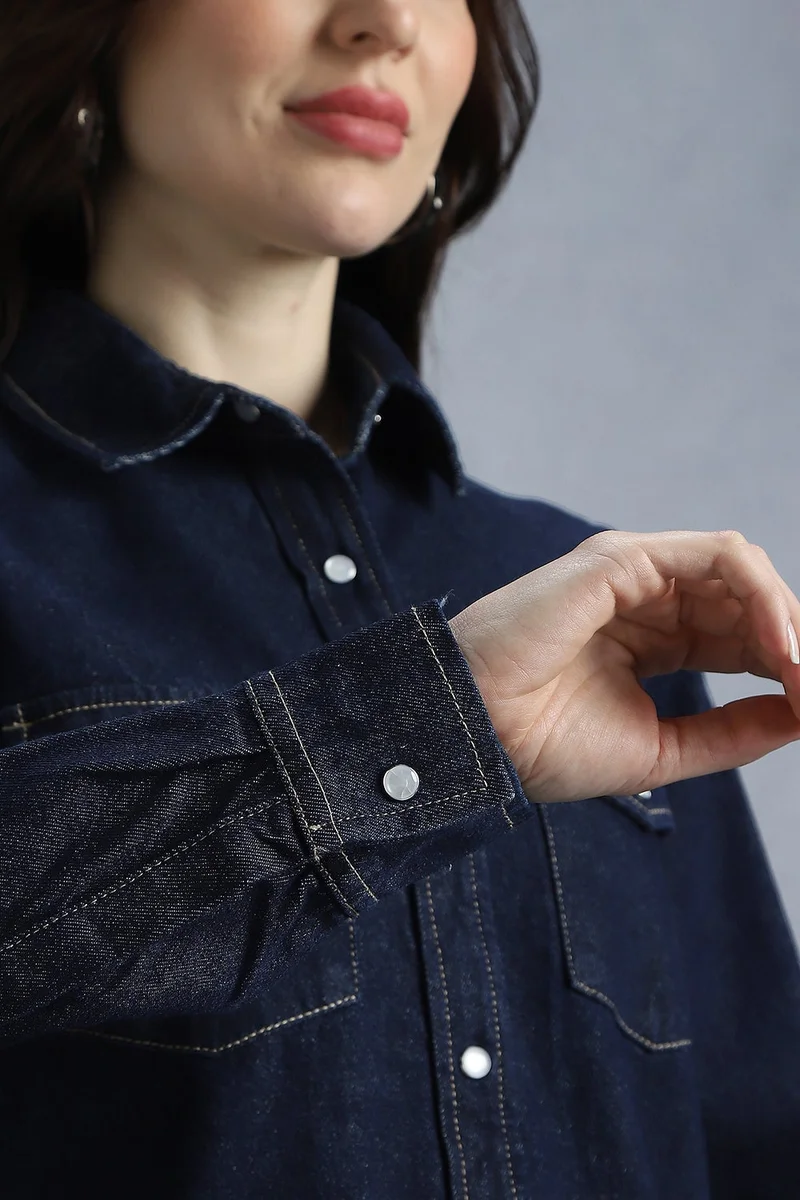 inkd  WOMEN'S DENIM SHIRT|RETRO BLUE|Women Apparel – Everyday Comfort Wear for Women | Best Price UAE