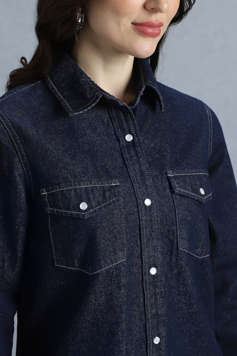 inkd Women's 100% Cotton Jacket - Dual Flap Pocket | Jackets for Women | Full Sleeve with Buttoned Cuffs - Image 5