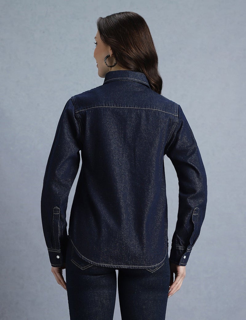 inkd Women's 100% Cotton Jacket - Dual Flap Pocket | Jackets for Women | Full Sleeve with Buttoned Cuffs - Image 3