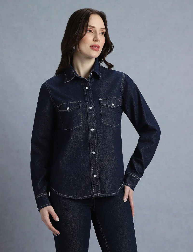 اي ان كي دي  قميص جينز نسائي – ملابس مريحة يومية