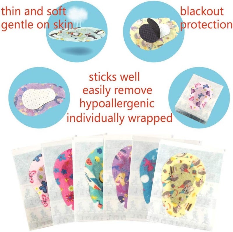 MEOWGOOL Adhesive Eye Patches for Kids with Lazy Eye, 30+3 Bonus Patches, Bandages for Amblyopia 6 Fun Girls Designs, 1 Stickers Incentive Poster (Regular Size) - Image 2