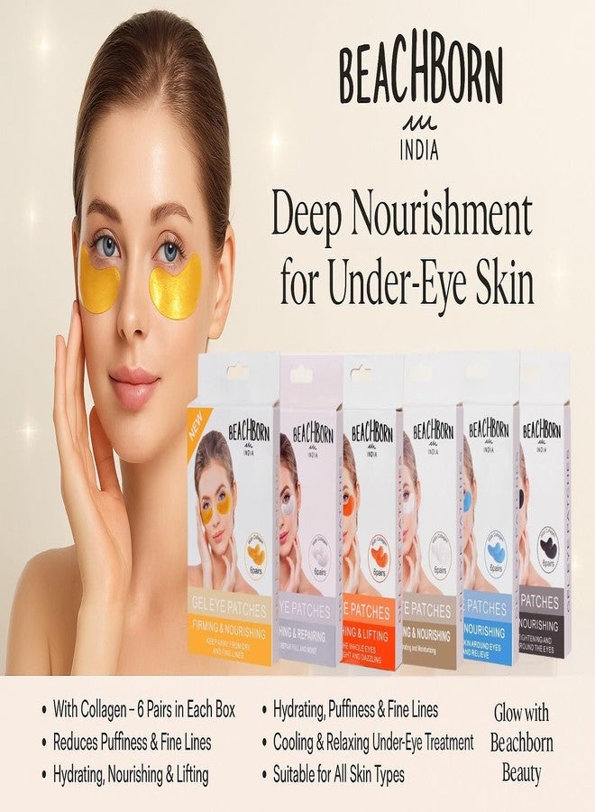 BEACHBORN INDIA Gel Eye Patches 6 Paires With Collagien Brightening & nourishing Hydrating & Refresh for Puffy Eyes, Under Eye Bags & Dark Circles, Natural Collagen Eye Gels Pads, Crystal Anti-Aging Eye Mask - Image 4