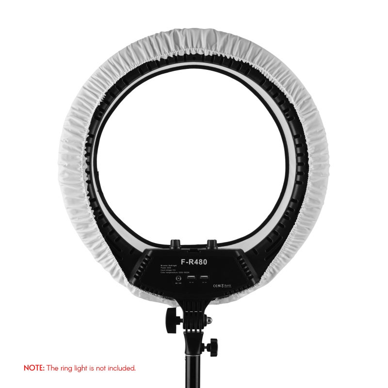 Ring Light Diffuser: 18Inch White High-Quality Nylon - Elastic Edge Design Ring Light Diffusion Cloth for Live Stream, Makeup, Product Photography, Video Shooting - Image 4