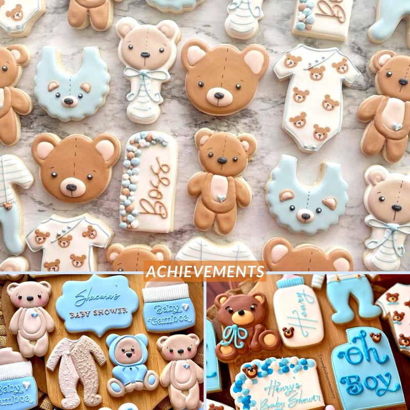 KAISHANE Teddy Bear Cookie Cutter Set - 4 Pieces Teddy Bears Plastic Biscuit Cutter for Kitchen Baking - Image 4