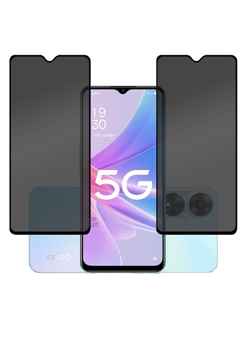 Super 2 Pieces Tempered Glass Screen Protector Anti-Spy Privacy  Designed For Oppo A57 5G Full Screen Coverage And Bubble Free - Image 1