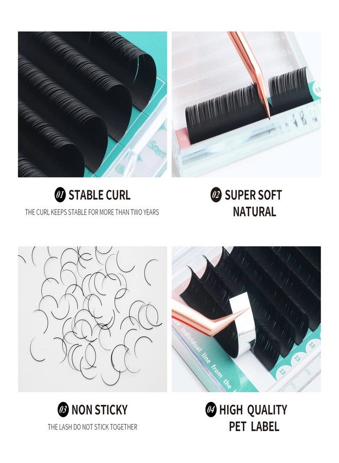 ANNAFRIS Ellipse Flat Eyelashes Extension 0.20 C Curl 11mm Natural Soft Matte Black Faux Mink Individual False Lashes Split Tips Light Eye Lashes Extension Supplies (0.20 C, 11mm) - Image 2
