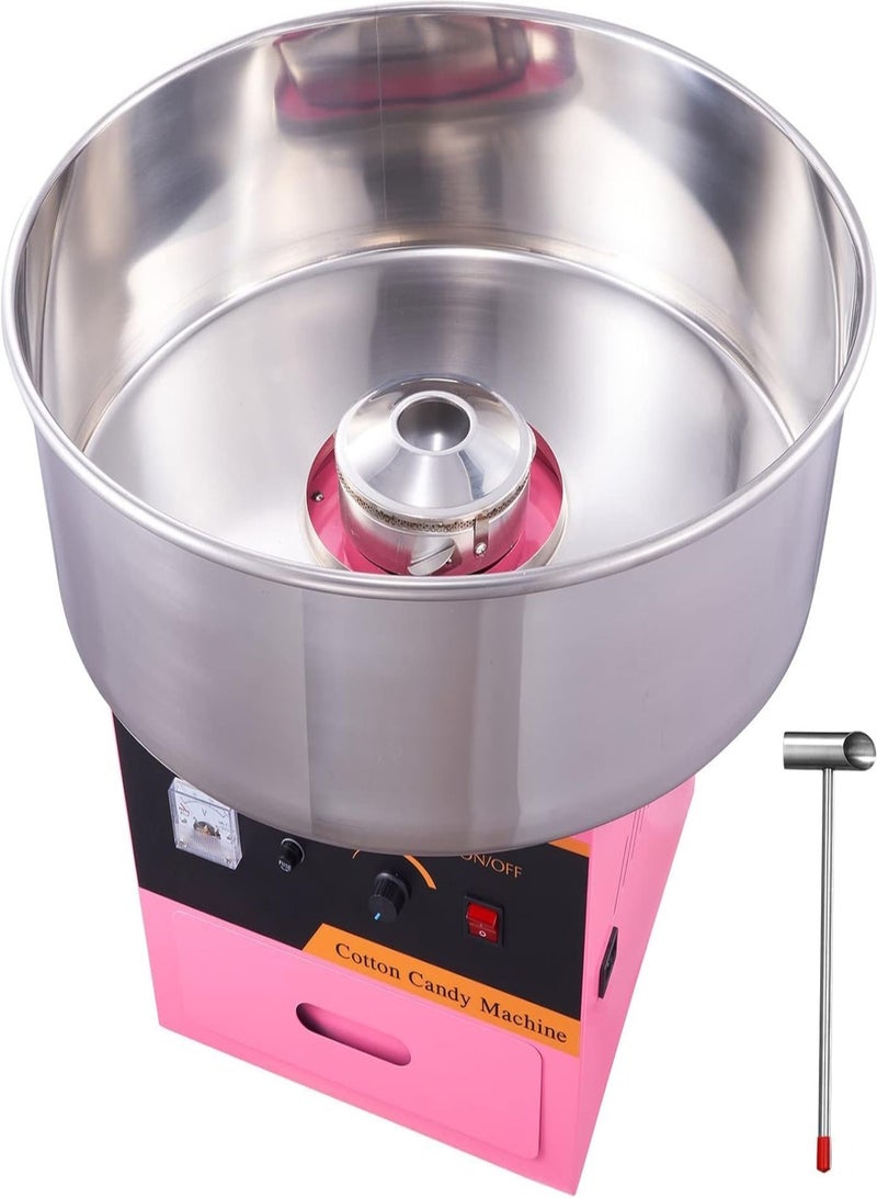KitchTron Electric Cotton Candy Machine, 1000W Commercial Floss Maker w/Stainless Steel Bowl, Sugar Scoop and Drawer, Perfect for Home, Carnival, Kids Birthday, Family Party, Pink - Image 1